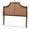 Baxton Studio Risha Mid-Century Modern Ash Walnut Finished Wood and Rattan Queen Size Headboard 237-12648-ZORO - alternate 8
